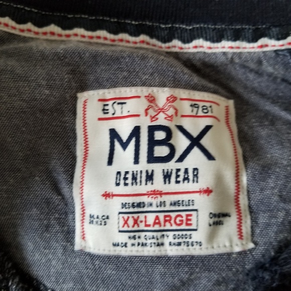 Men's Navy Blue V-Neck Sweatshirt - Picture 3 of 4